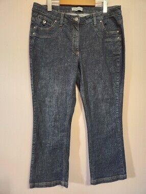 Riders by Lee Y2K Dark Wash Denim Bootcut Jeans Contrast Stitch 16P Petite